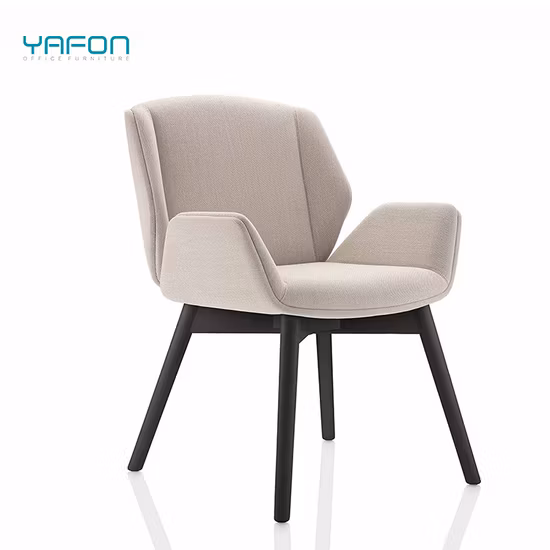 High Quality Office Furniture Modern Solid Wood Legs Fabric Arm Chair Leisure Chair