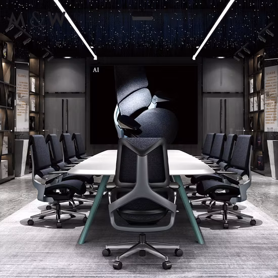 Cadeira executiva de gerente de escritório giratória com design humano ergonômico com encosto e assento em tecido